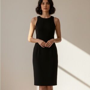 Vintage Giorgio Armani black wool sleeveless sheath dress - size 4 (Small)